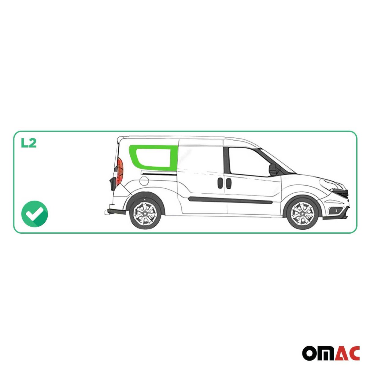 RAM ProMaster City Rear Side Fixed Glass - Rear Right - Omac - L2 - Galaxy - 2015